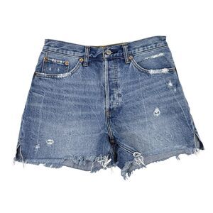 Abercrombie & Fitch Jean Shorts Women’s Size 4 / 21 High Rise Denim 4” Raw Hem